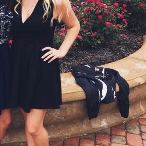 Black v neck homecoming dress